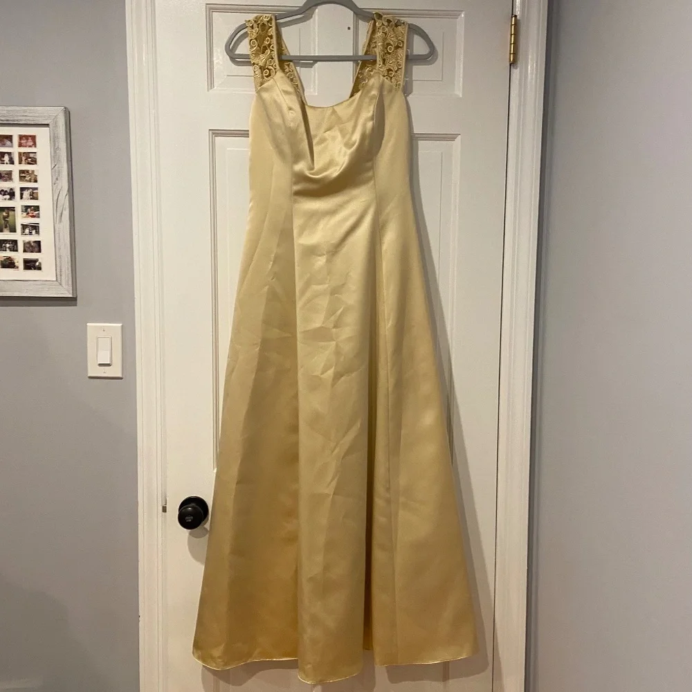 Dresses | Vintage 199s Golden Yellow Satin Bridesmaid Dress Size 910 |  Poshmark
